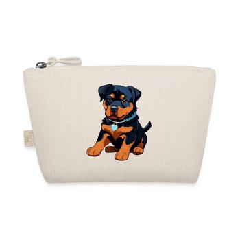 Niedlicher Rottweiler Welpe - Bio-Täschchen - Natur - Vorne