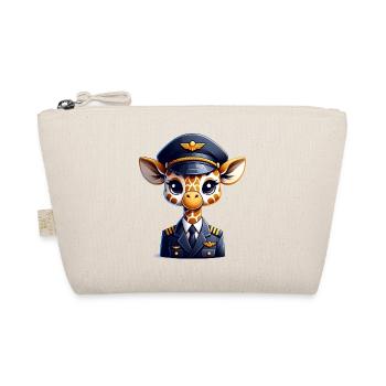 Cute Giraffe Pilot - Organic Pouch - nature - Front