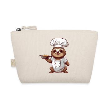 Cute Sloth Comic Chef with Chef's Hat Design - Organic Pouch - nature - Front