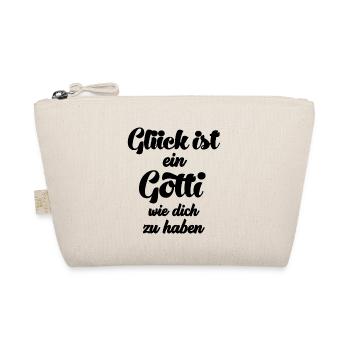 Glück ist es ein Gotti wie dich zu haben - Bio-Täschchen - Natur - Vorne