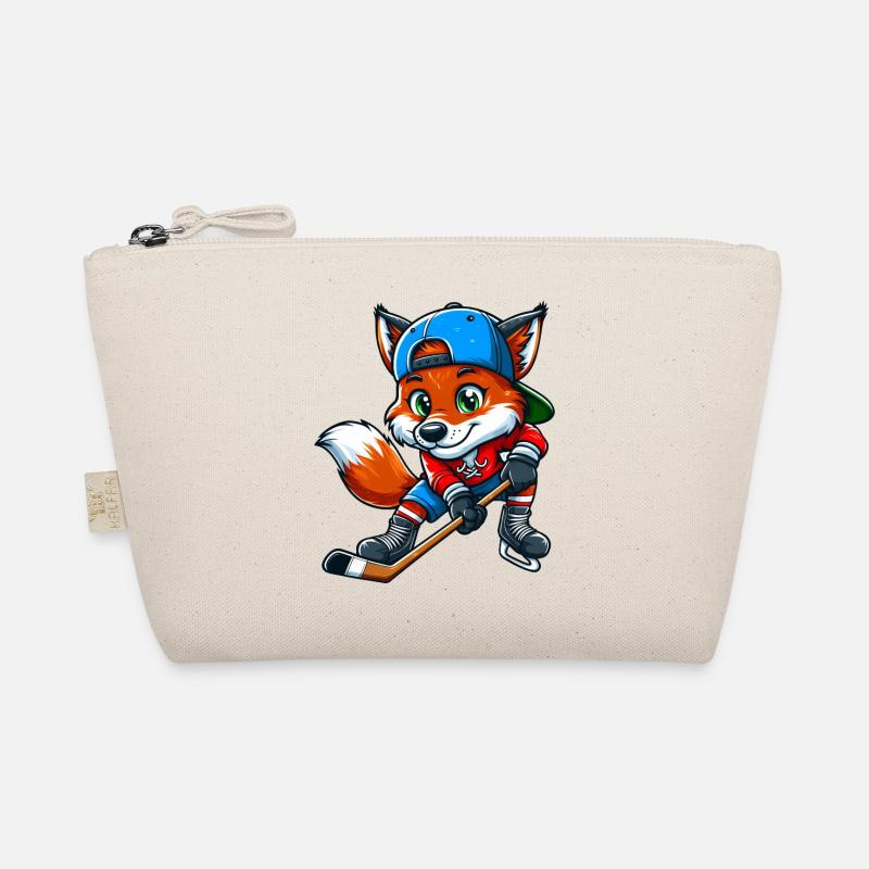 Cool Fox Hockey Sur Glace Cartoon Comic Design Trousse biologique