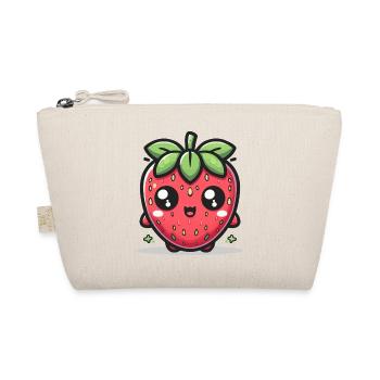Kawaii Cute Strawberry - Organic Pouch - nature - Front
