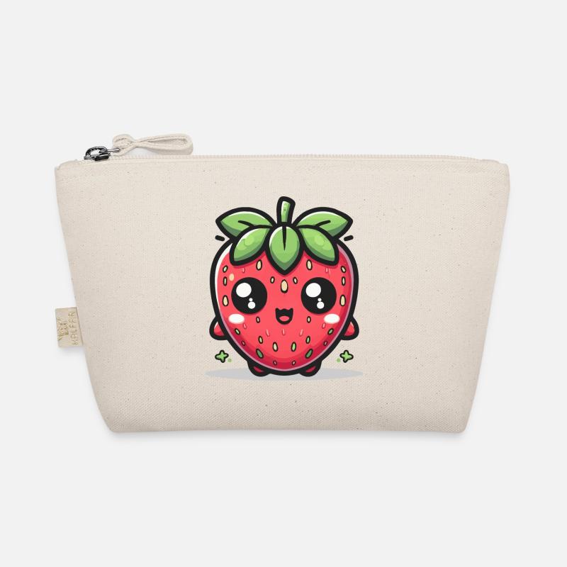 Kawaii Niedliche Erdbeere - Bio-Täschchen - Natur