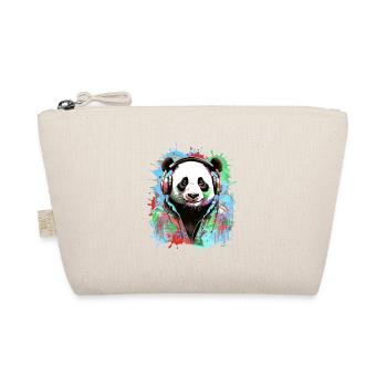 Panda, Kopfhörer,panda mit kopfhörer, illustration - Bio-Täschchen - Natur - Vorne