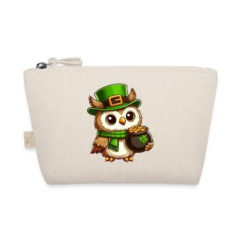 Goldene Eule St. Patricks Day - Bio-Täschchen - Natur - Vorne
