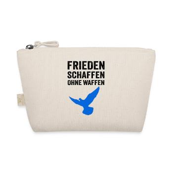 FRIEDEN SCHAFFEN OHNE WAFFEN mit Friedenstaube - Bio-Täschchen - Natur - Vorne