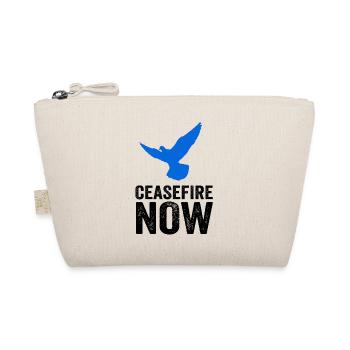 CEASEFIRE NOW with Dove of Peace - Organic Pouch - nature - Front