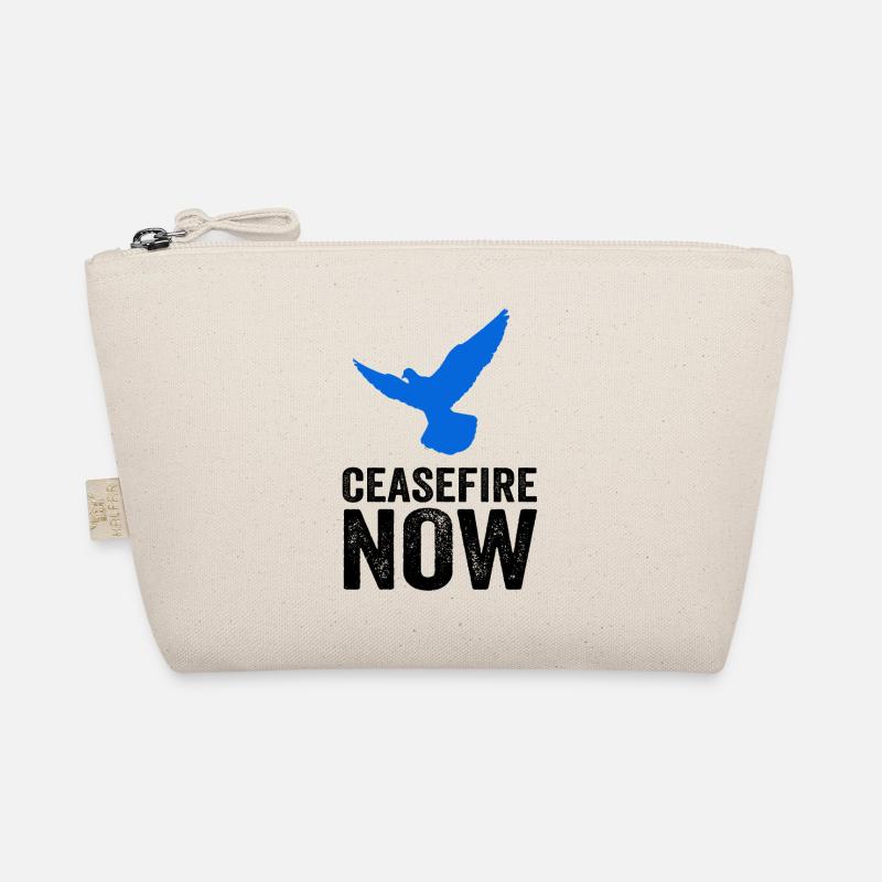 CEASEFIRE NOW mit Friedenstaube Bio-Täschchen