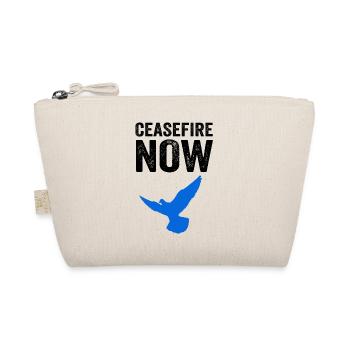 CEASEFIRE NOW with Dove of Peace - Organic Pouch - nature - Front