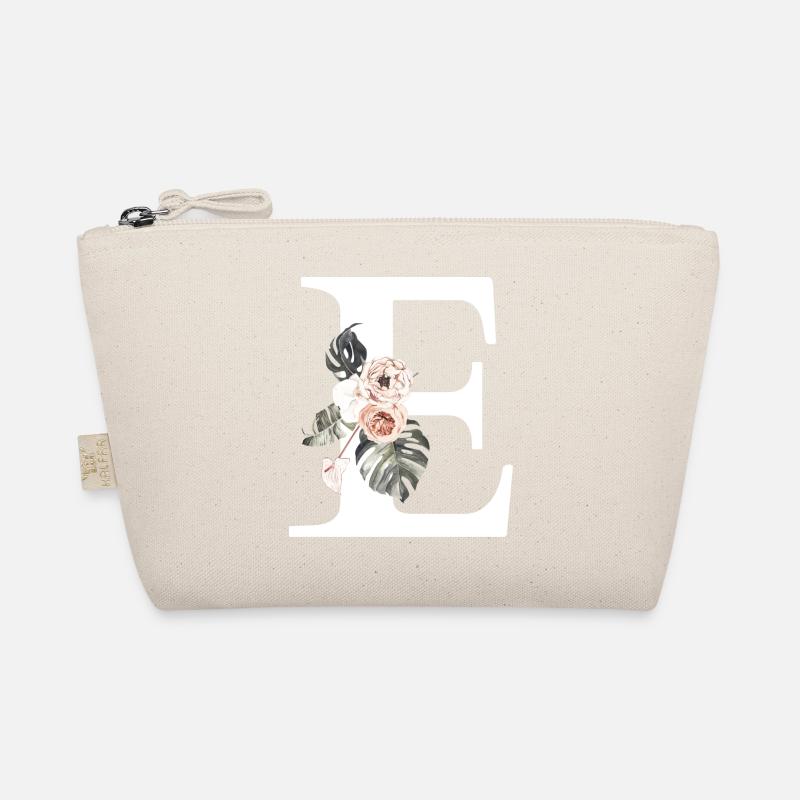 Tropischer Blumenbuchstabe E Bio-Täschchen