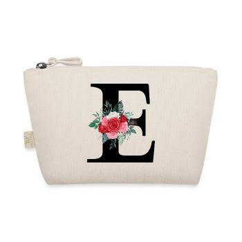 Lettre e floral rouge - Trousse biologique - nature - Devant