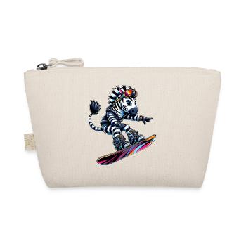 Zebra Snowboarder Winter Sports - Organic Pouch - nature - Front