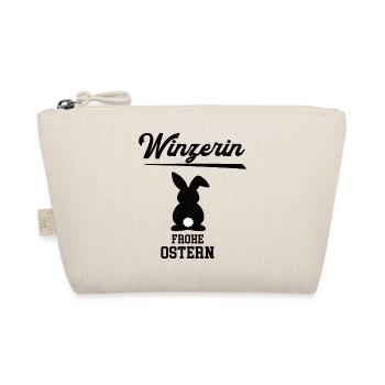 Winzerin Frohe Ostern Ostergeschenk Weinbäuerin - Bio-Täschchen - Natur - Vorne