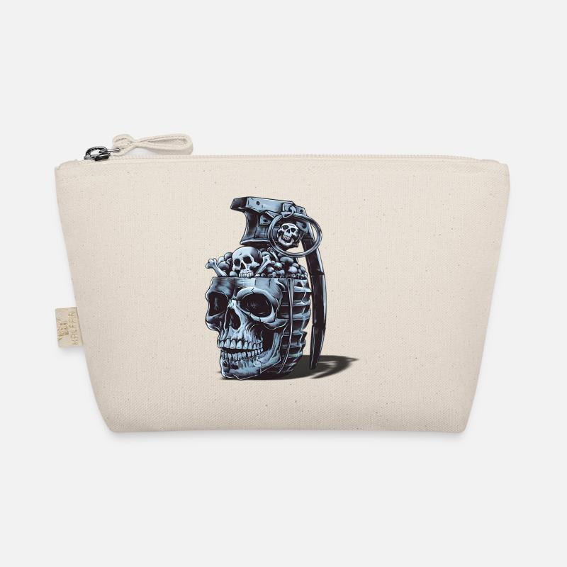 Skeleton Grenade Design - Organic Pouch - nature