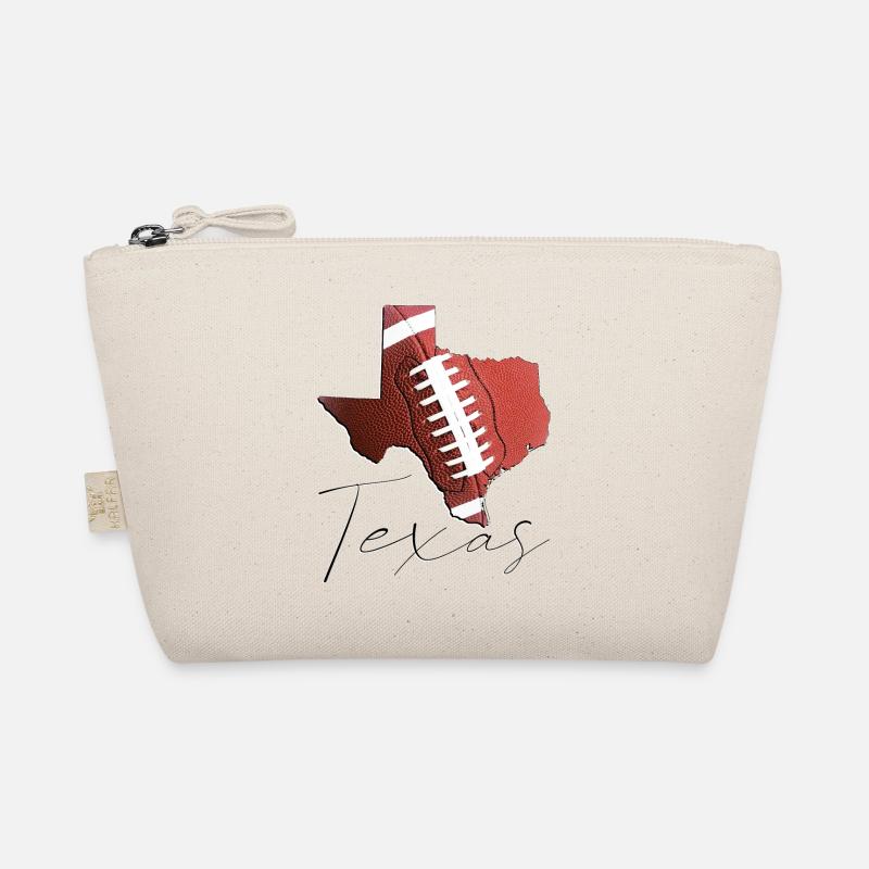 Real Football in Texas State Map TX Organic Pouch