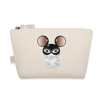Souris blanche mignonne avec masque d’oreilles de souris - Trousse biologique - nature - Devant