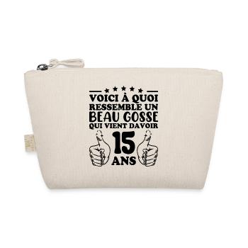 15 Years Old Gift Idea Humor Birthday Handsome Kid - Organic Pouch - nature - Front