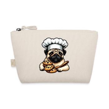 Mops Koch mit Cookie - Bio-Täschchen - Natur - Vorne