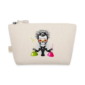 Skull as a gloomy scientist in the laboratory - Organic Pouch - nature - Front