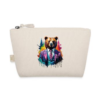 Bear in a suit - Organic Pouch - nature - Front