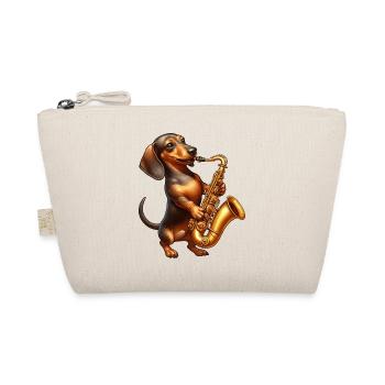 Dackel Saxofonist Jazz Musik Hund - Bio-Täschchen - Natur - Vorne