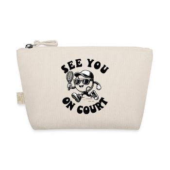 Tennis Shirt see you on Court cute Design Hoodie - Bio-Täschchen - Natur - Vorne