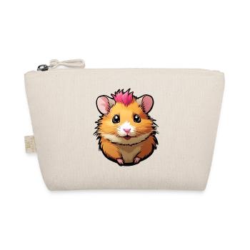 Lustiger Hamster mit Pink-Mähne - Bio-Täschchen - Natur - Vorne