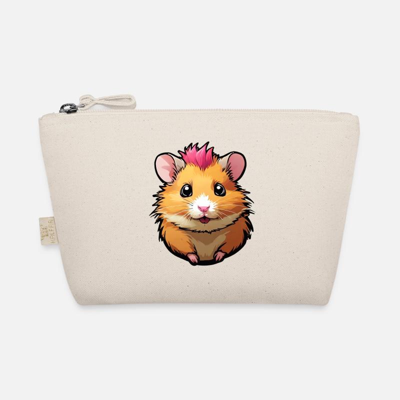 Lustiger Hamster mit Pink-Mähne Bio-Täschchen
