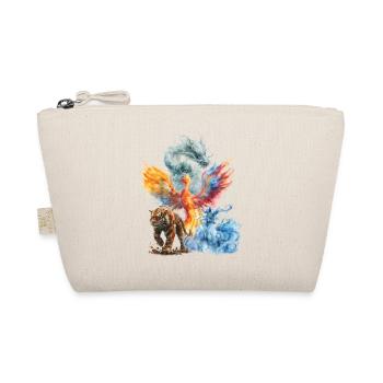 Watercolor Phoenix Tiger Dragon - Organic Pouch - nature - Front