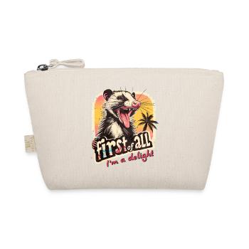Tout d’abord, je suis un délice Opossum Retro Design - Trousse biologique - nature - Devant
