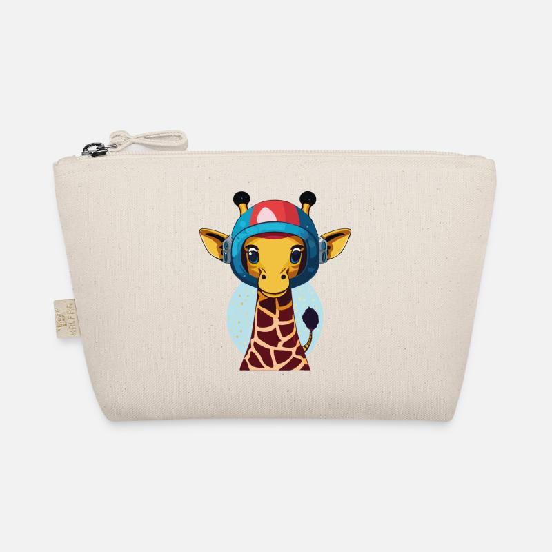 Space Giraffe with Helmet Organic Pouch
