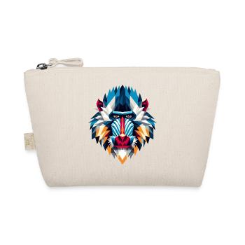 Colorful, Geometric Mandrill Monkey Polygons Motif - Organic Pouch - nature - Front