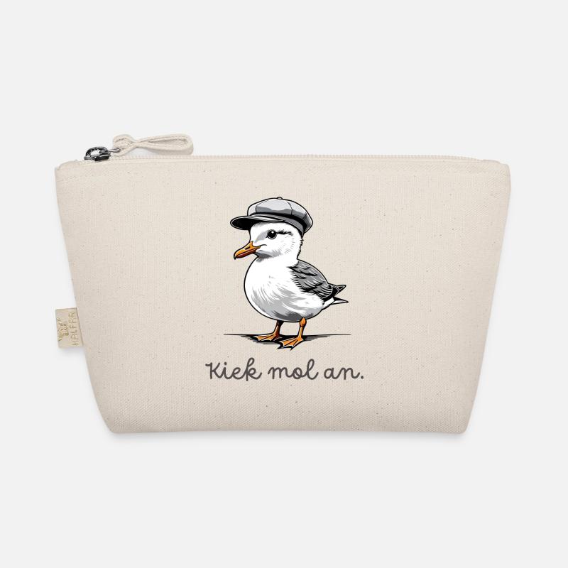 "Kiek mol an" seagull with Low German saying Organic Pouch