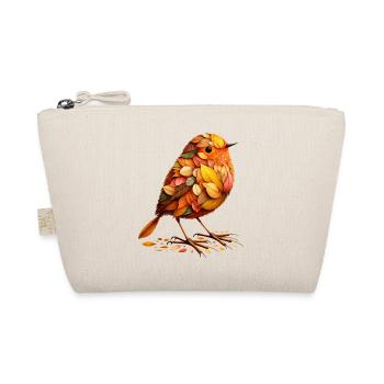 A bird, designed from different leaves - Organic Pouch - nature - Front