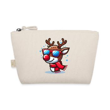Renne avec lunettes et écharpe de Noël - Trousse biologique - nature - Devant