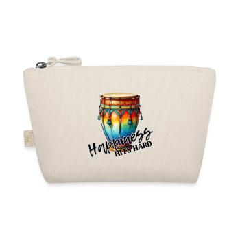 Happiness Hits Hard - Aztec Style Drum - Organic Pouch - nature - Front