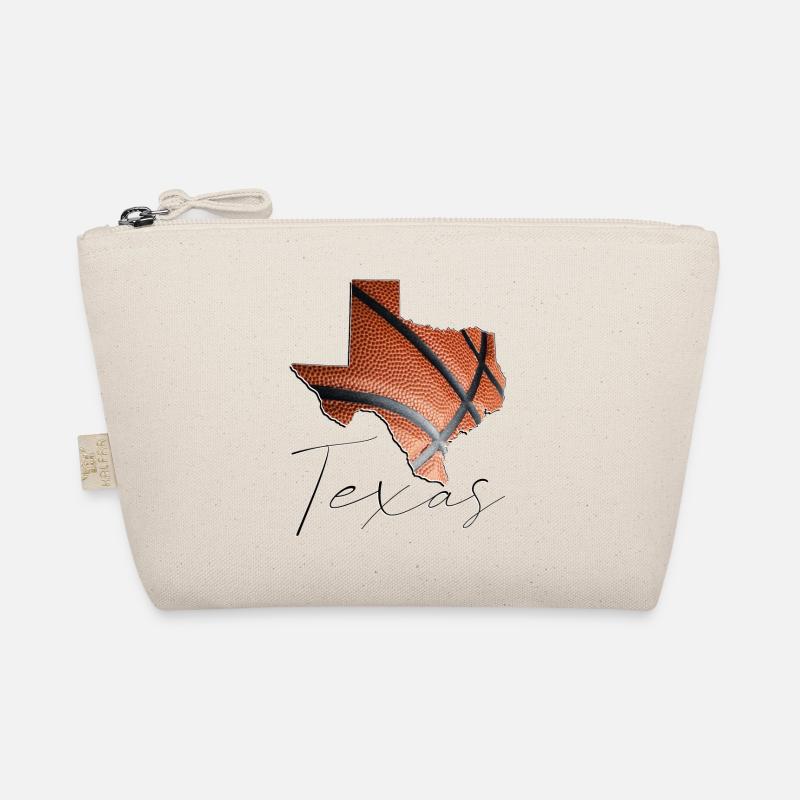 Real Basketball in Texas State Map TX Organic Pouch