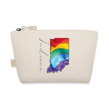 LGBTQ Flag in Indiana State Map IN - Organic Pouch - nature - Front