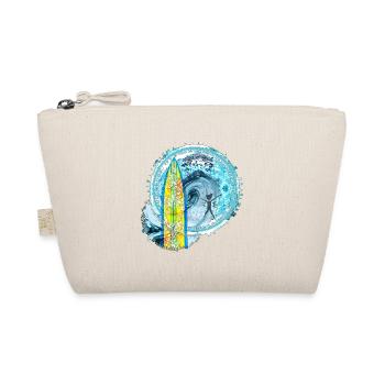 Wave and Surfer Motif with Mandala - Organic Pouch - nature - Front