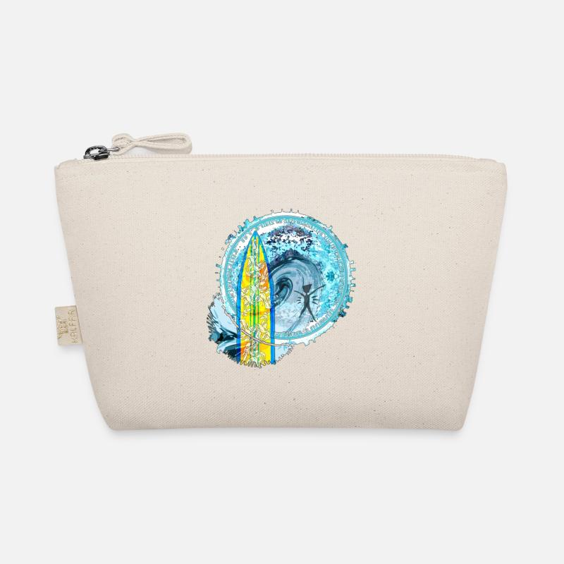 Surf Waves Abstract Art Print Organic Pouch