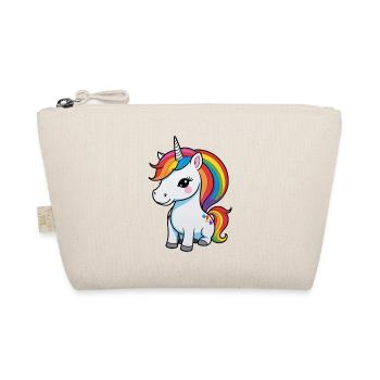beautiful unicorn with rainbow mane hair - Organic Pouch - nature - Front