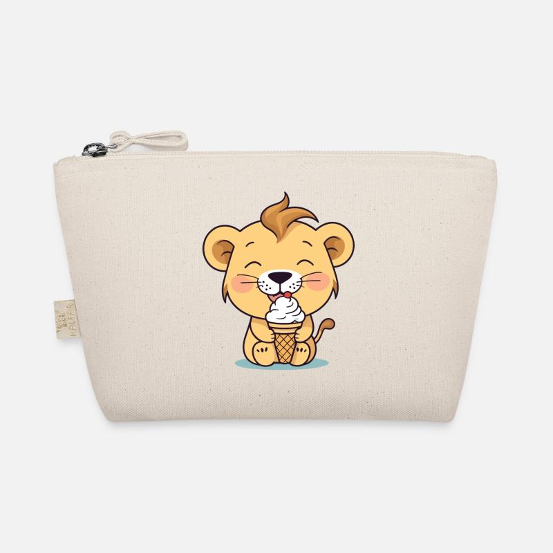 Löwe isst eis Bio-Täschchen