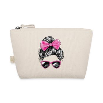 Frau Sonnenbrille Haare Schleife Mädchen Cool Chic - Bio-Täschchen - Natur - Vorne