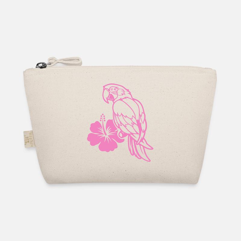 Parrot Animal Comic Hibiscus Organic Pouch