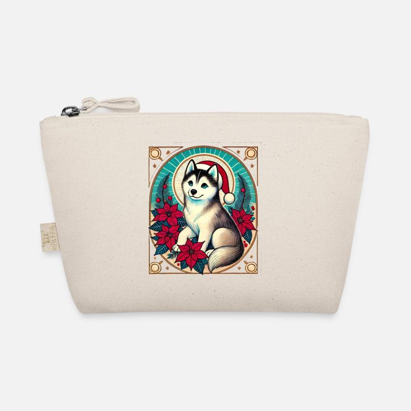 Alaskan Malamute Weihnachten - Bio-Täschchen - Natur