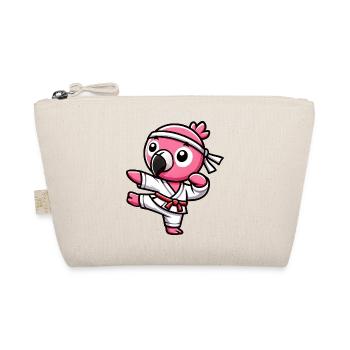 Cool Flamingo Karate Black Belt Martial Arts - Organic Pouch - nature - Front