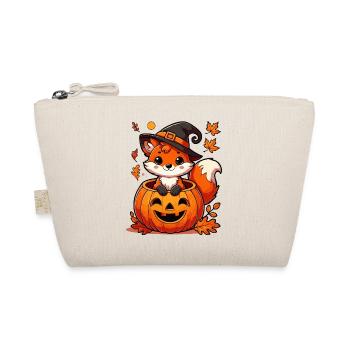 Halloween-Fuchs im Kürbis:Süßer Gruselspaß - Bio-Täschchen - Natur - Vorne