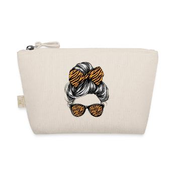 Tiger Frau Sonnenbrille Brille Haare Schleife - Bio-Täschchen - Natur - Vorne