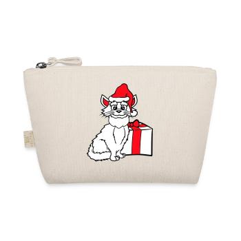 Santa Claus Cat Winter Christmas Gift - Organic Pouch - nature - Front
