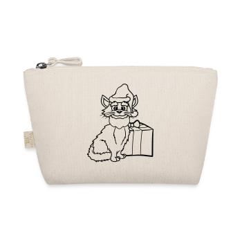 Santa Claus Cat Winter Christmas Gift - Organic Pouch - nature - Front
